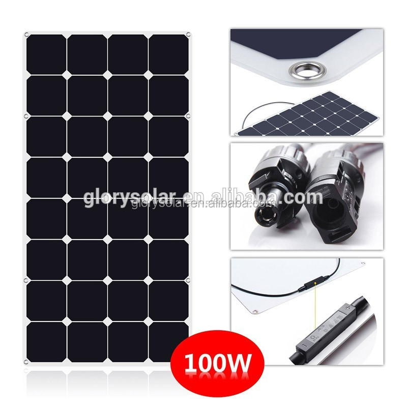 Glory Solar 100 watts semi flexible solar panel with certification Europe semi-flexible solar panel