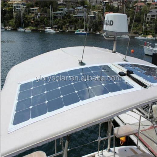 Glory Solar Highest Efficiency Semi Flexible Solar Panels For Golf Car Boat Yacht Motorhome Caravan Camperva ,Rv Lorry Trailer