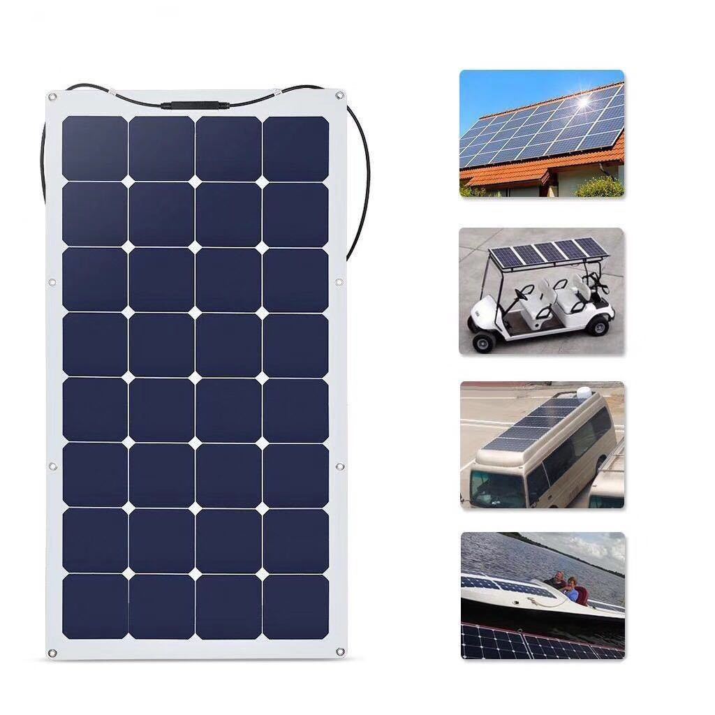 OEM Sunpower semi-flexible solar panel 100W 150W 18V 12V for RV boat yacht power generator station supply Mono cells panel