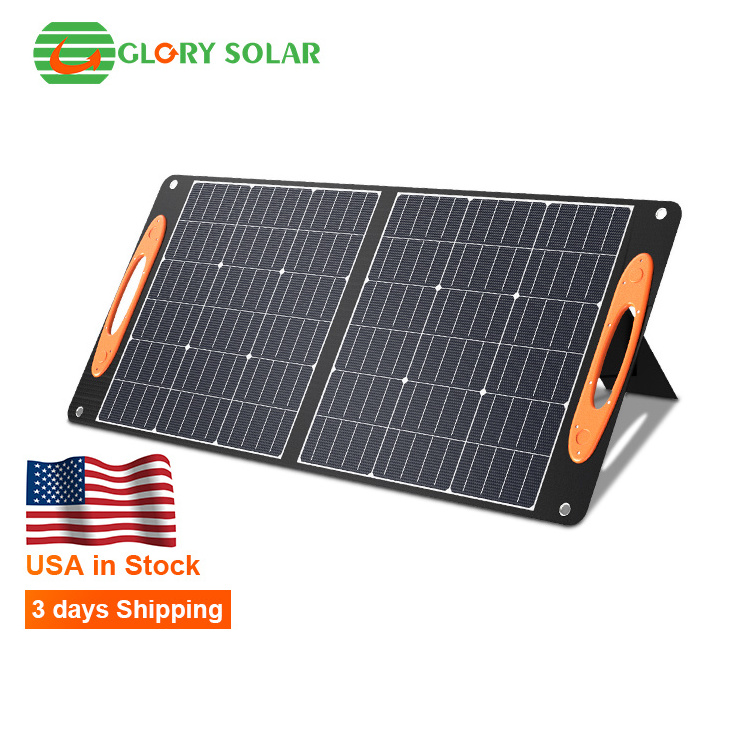 US local warehouse Outdoor Camping Waterproof 100w Portable Folding Panel Monocrystalline Silicon Foldable PV Solar Panel