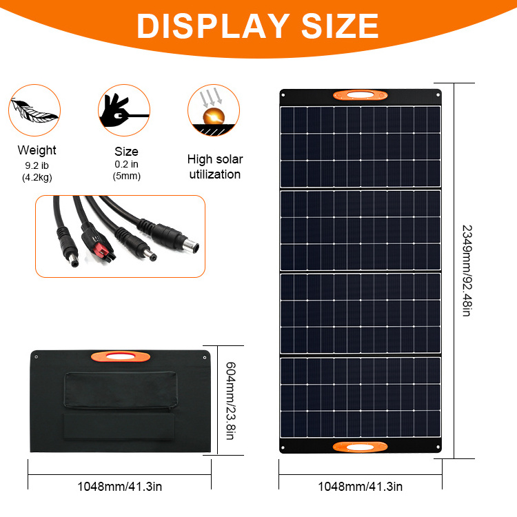 US Warehouse 400W ETFE portable foldable solar panel sunpower folding solar panels blanket for outdoor camping power solar panel