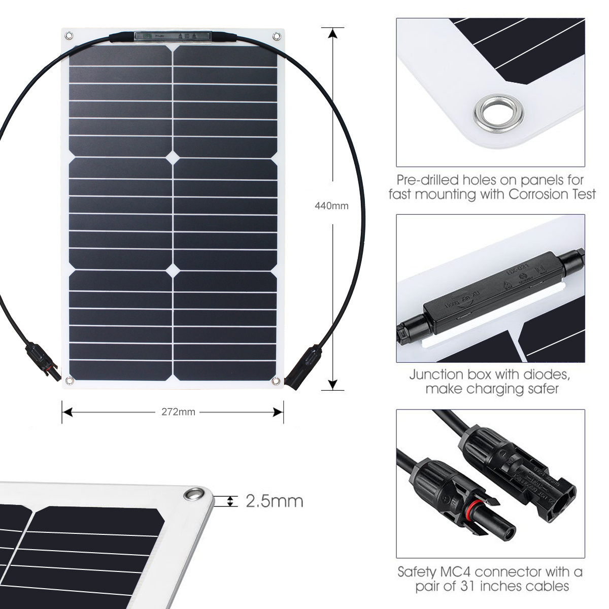 Glory Solar Mini solar charger flexible solar panels for car motorcycle 18w solar plate