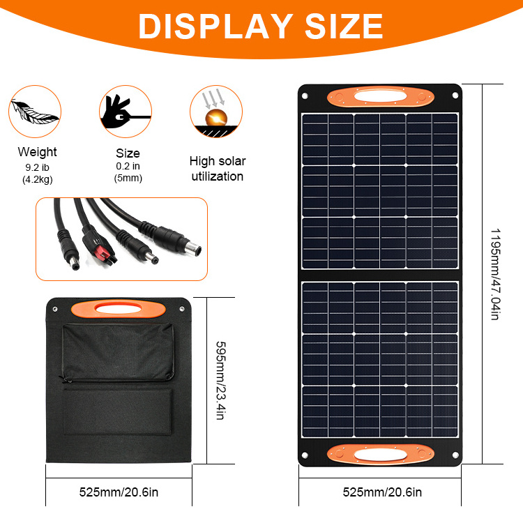 US local warehouse Outdoor Camping Waterproof 100w Portable Folding Panel Monocrystalline Silicon Foldable PV Solar Panel