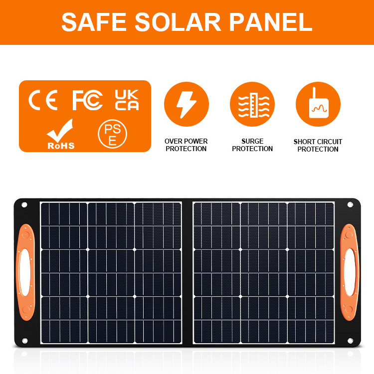 US local warehouse Outdoor Camping Waterproof 100w Portable Folding Panel Monocrystalline Silicon Foldable PV Solar Panel