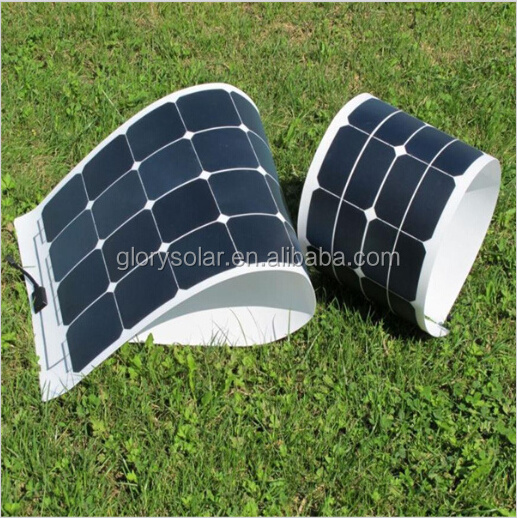 Glory Solar Highest Efficiency Semi Flexible Solar Panels For Golf Car Boat Yacht Motorhome Caravan Camperva ,Rv Lorry Trailer