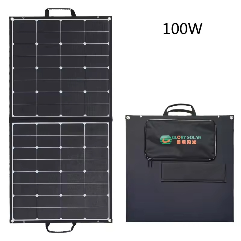 Glory Solar Portable 100W Foldable Solar Panel Charger Kit for RV Boat Camper Roof Cabin Shed Home Summer Camping Van RV