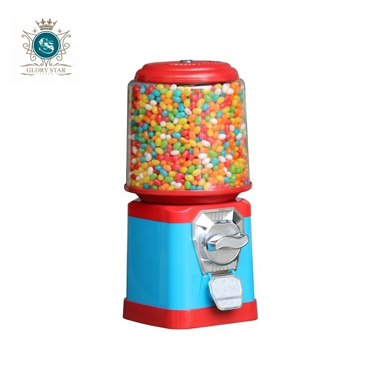 Gumball Dispenser Mini Candy Snack Vending Machine Dispenser/Cylindrical Metal Body Gumball Vending Machine