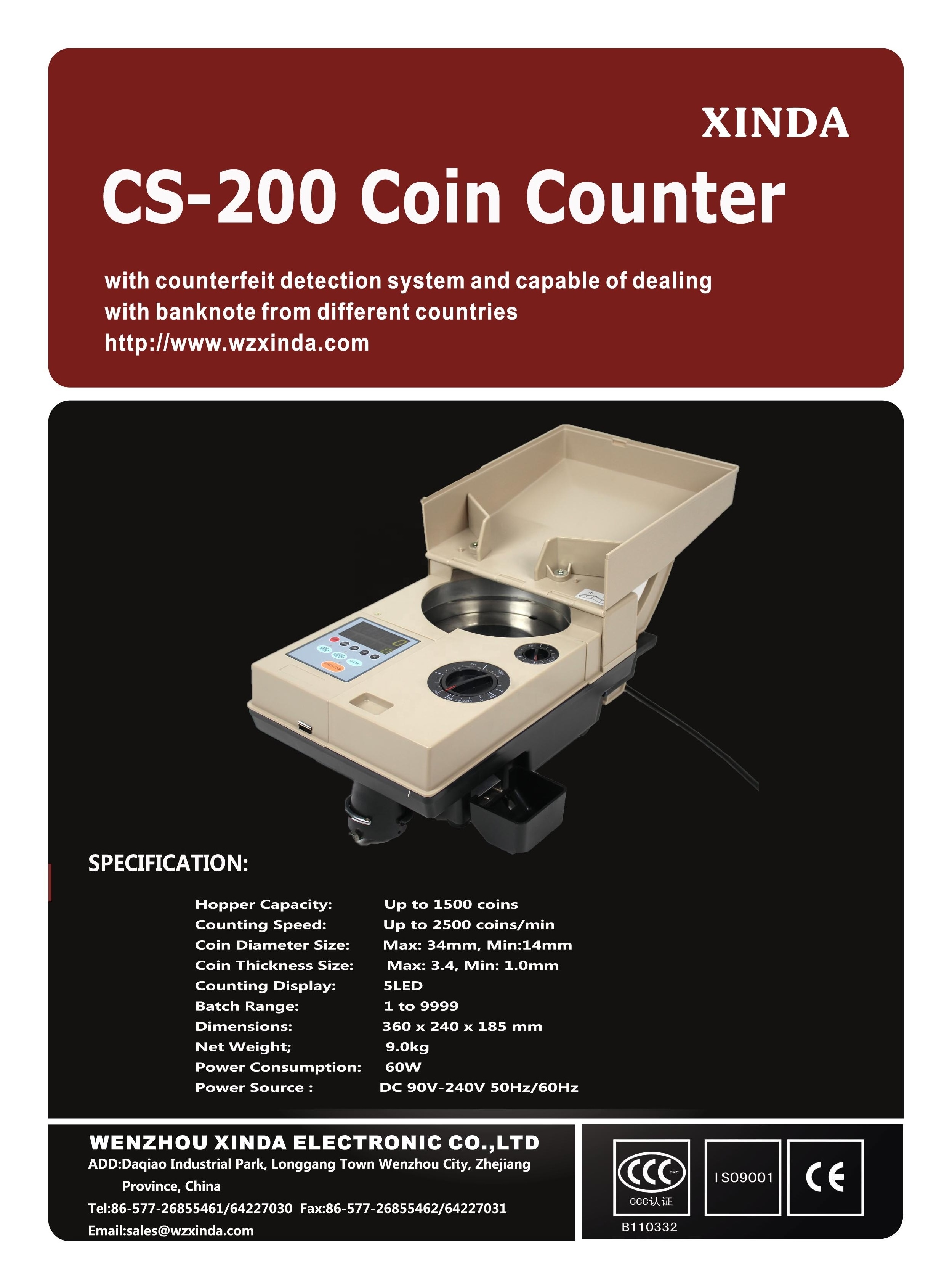 Coin Counter/Coin Sorting Machine/Token Us Dollar Coin Counter