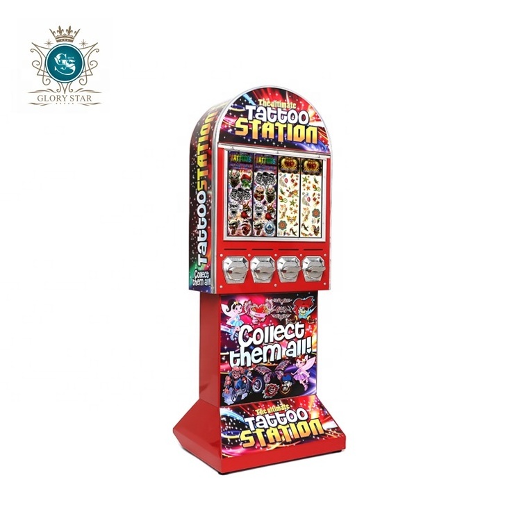 New Product Sticker Tattoo Vending Machine/Tattoo Sticker Stamp Red Vending Machine