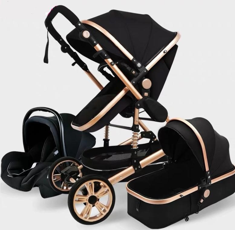 Fashionable All Seasons Safe Portable Baby Child Shock Absorber Foldable Flat Sit Four-Wheeled Umbrella Cart Stroller