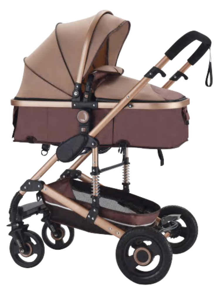 Fashionable All Seasons Safe Portable Baby Child Shock Absorber Foldable Flat Sit Four-Wheeled Umbrella Cart Stroller