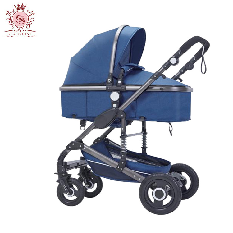 Fashionable All Seasons Safe Portable Baby Child Shock Absorber Foldable Flat Sit Four-Wheeled Umbrella Cart Stroller