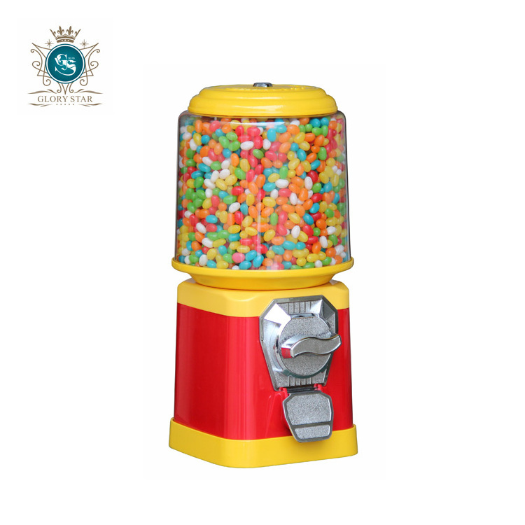 Gumball Dispenser Mini Candy Snack Vending Machine Dispenser/Cylindrical Metal Body Gumball Vending Machine