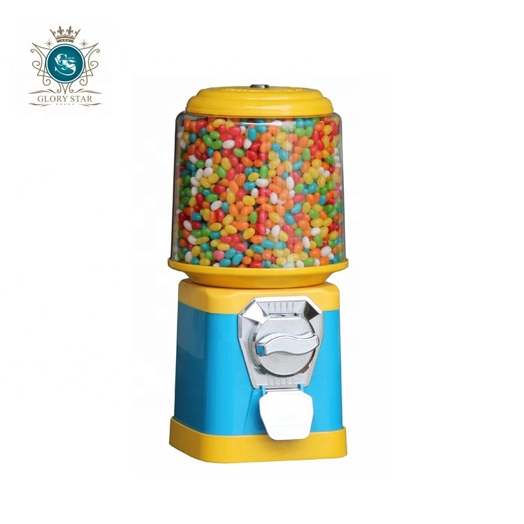 Gumball Dispenser Mini Candy Snack Vending Machine Dispenser/Cylindrical Metal Body Gumball Vending Machine