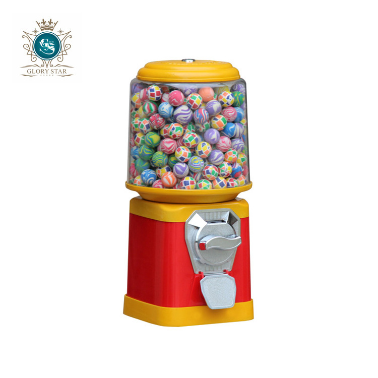 Gumball Dispenser Mini Candy Snack Vending Machine Dispenser/Cylindrical Metal Body Gumball Vending Machine