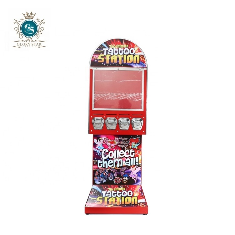 New Product Sticker Tattoo Vending Machine/Tattoo Sticker Stamp Red Vending Machine