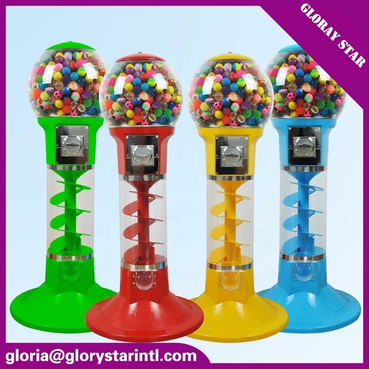 Rubber ball gumball toy capsules twisted egg capsule spiral vending machine/Candy Dispenser Machine