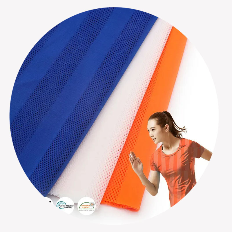 Custom breathable 100%polyester sportswear fabric birdseye weft knitting mesh fabric for football soccer wear