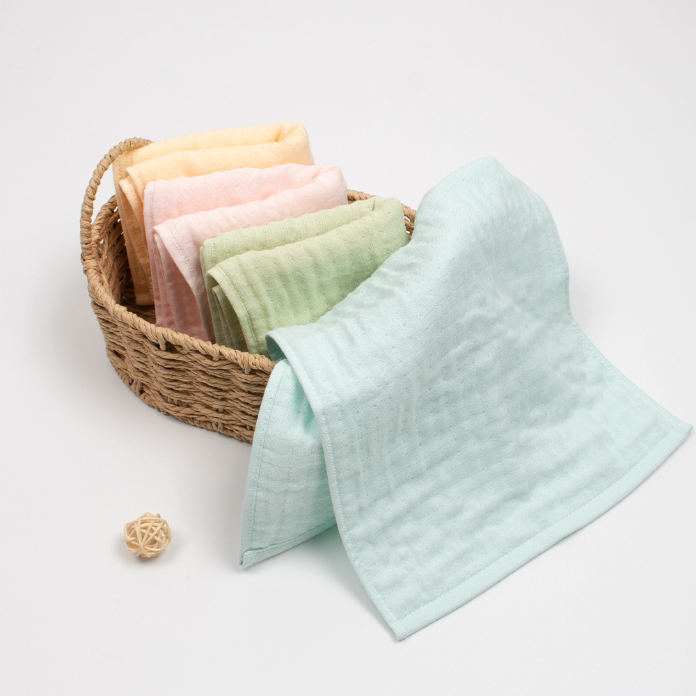 GOTS 100% Organic Cotton Handkerchief Baby Face Towel Muslin Cloth Soft Baby Washcloth Burp Cloth