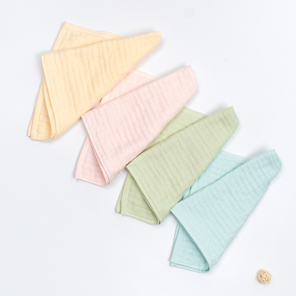 GOTS 100% Organic Cotton Handkerchief Baby Face Towel Muslin Cloth Soft Baby Washcloth Burp Cloth