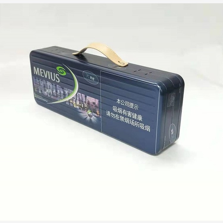 Wholesale high quality cigarette box with plastic handle gift tin box