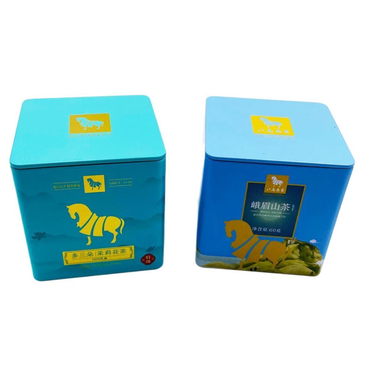 Tin Box Packaging Tea Packaging custom printing Stackable Square Metal Tea Box