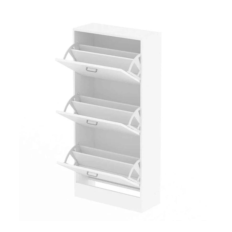 Factory  Wholesale 8 Pair  Design Cheap Price White Simple White Shoe Storage Rack Shoe Storage Cabinet Wihh Drawers