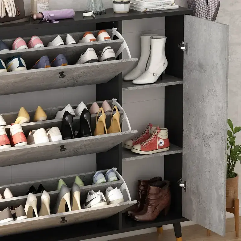 Modern living room three-tier shoe rack