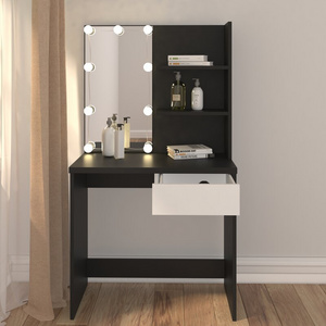 New Element European MDF Mirrored Dresser Vanity Makeup Dressing Table with Mirror With  Mirror