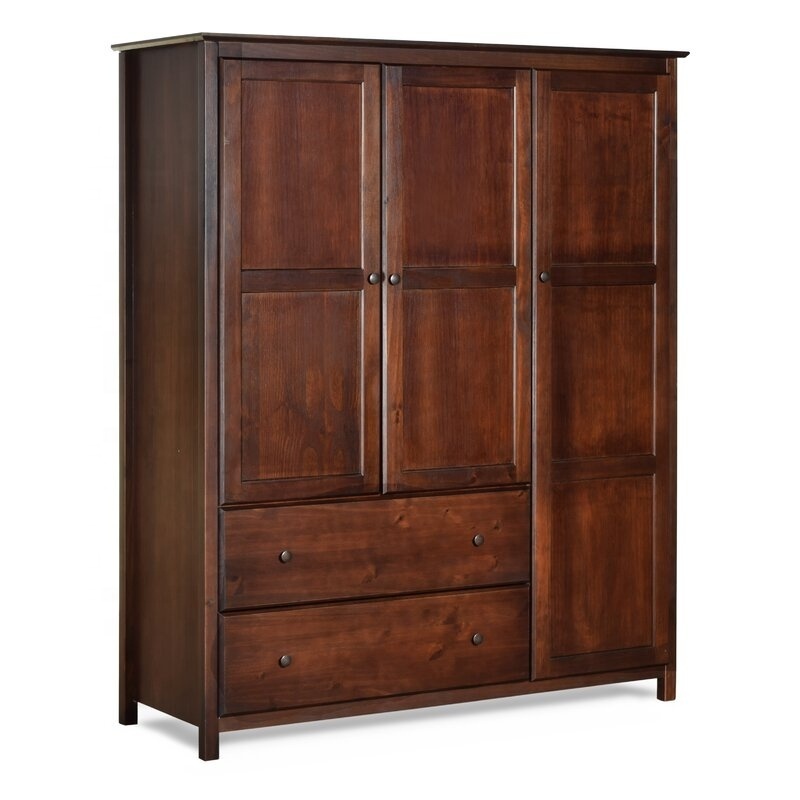 hot sale three doors two smoke wood fashion atmospheric wardrobe antique bedroom wardrobe design