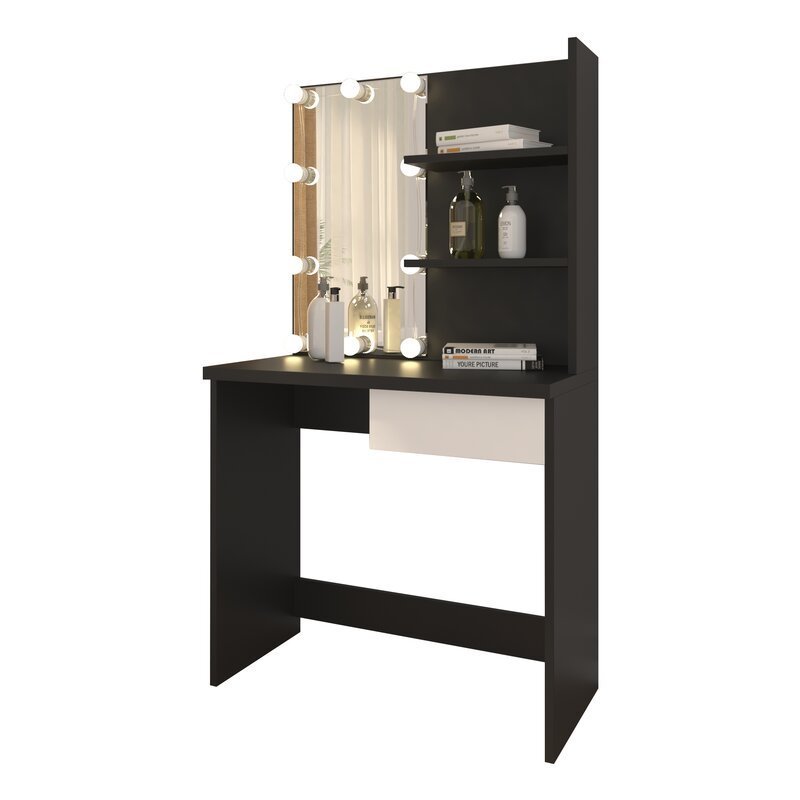 New Element European MDF Mirrored Dresser Vanity Makeup Dressing Table with Mirror With  Mirror