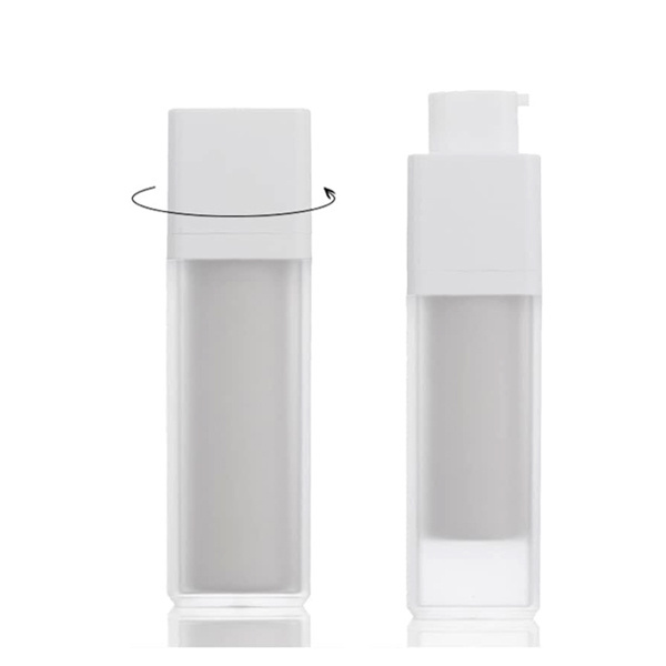 Square essence dispensers frosted plastic refillable empty cosmetic bottles foundation cream lotion airless pump bottle