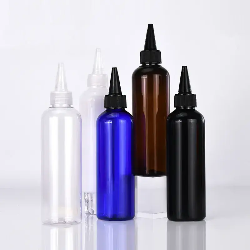 4oz 8 oz bottles empty for hair oil bpa free lux dye squeeze hair oil applicator plastic bottle