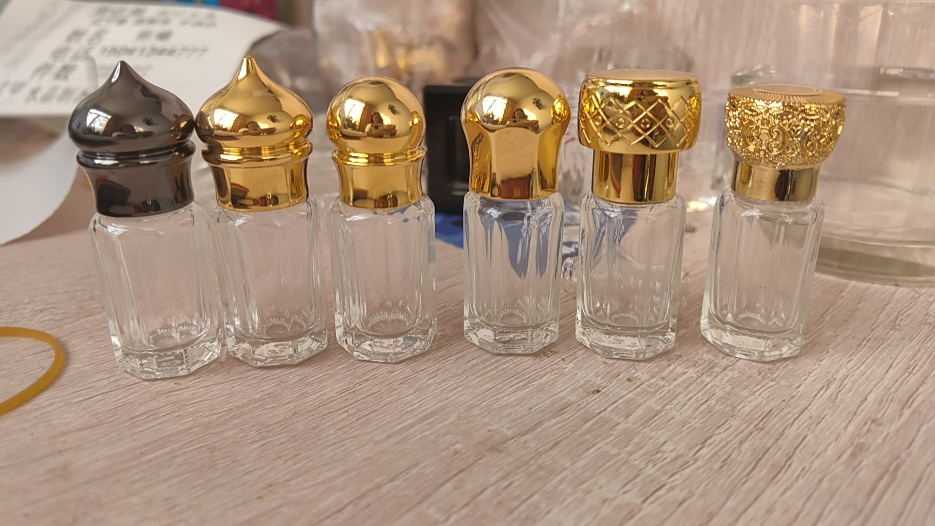 3ml 6ml 12ml arabian arabic luxury oud perfume oil attar bottle Empty Decorative Attar Refillable Crystal Perfume Oil Bottles