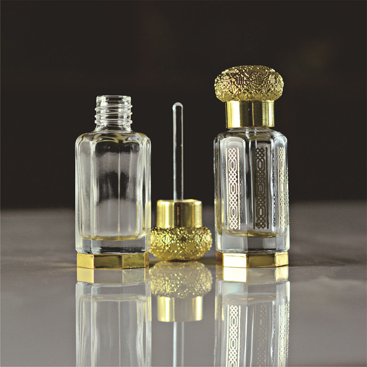 3ml 6ml 12ml arabian arabic luxury oud perfume oil attar bottle Empty Decorative Attar Refillable Crystal Perfume Oil Bottles