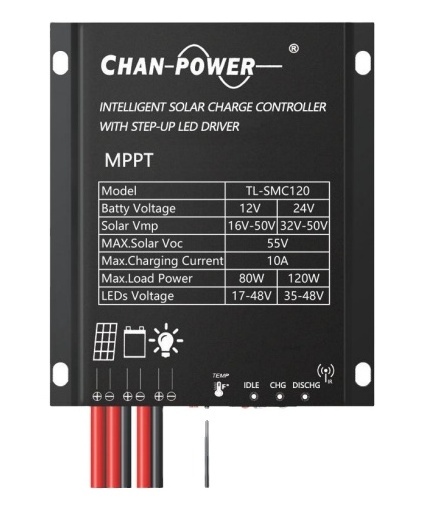 Solar Street Light Driver 12A MPPT 12V 24V with Load Dual Timer Control Solar Regulator for Street Lighting