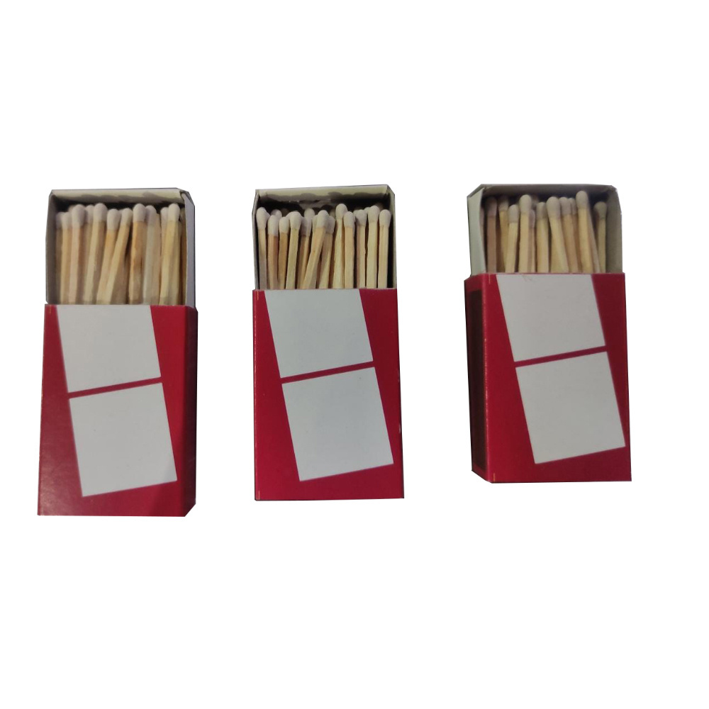 Top selling household safety matches with good quality of pocket wooden matches sulphur free 40 splints long black matchsticks