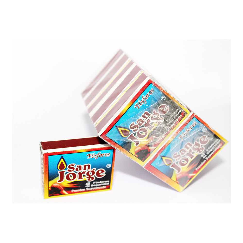 Wax matches with lighters best packing and size 43 x 30 x 10 mm with 35 sticks from India used for export