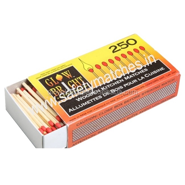 Hot selling Honey combed side friction matches with hard Wood Safety Match Sticks with carbonised in 200 to 300 sticks in a box