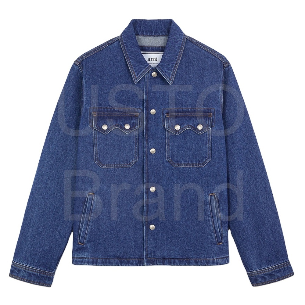 Customized ripped denim Jeans Jacket  Quality manufacturer 2023 unisex denim jeans jackets