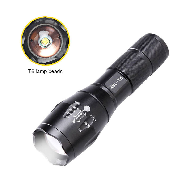 Outdoor Hand LED Flash Torch Light Outdoor 1200 Lumens XML T6 Waterproof LED Zoomable Self Defensive Camping Tactical Flashlight