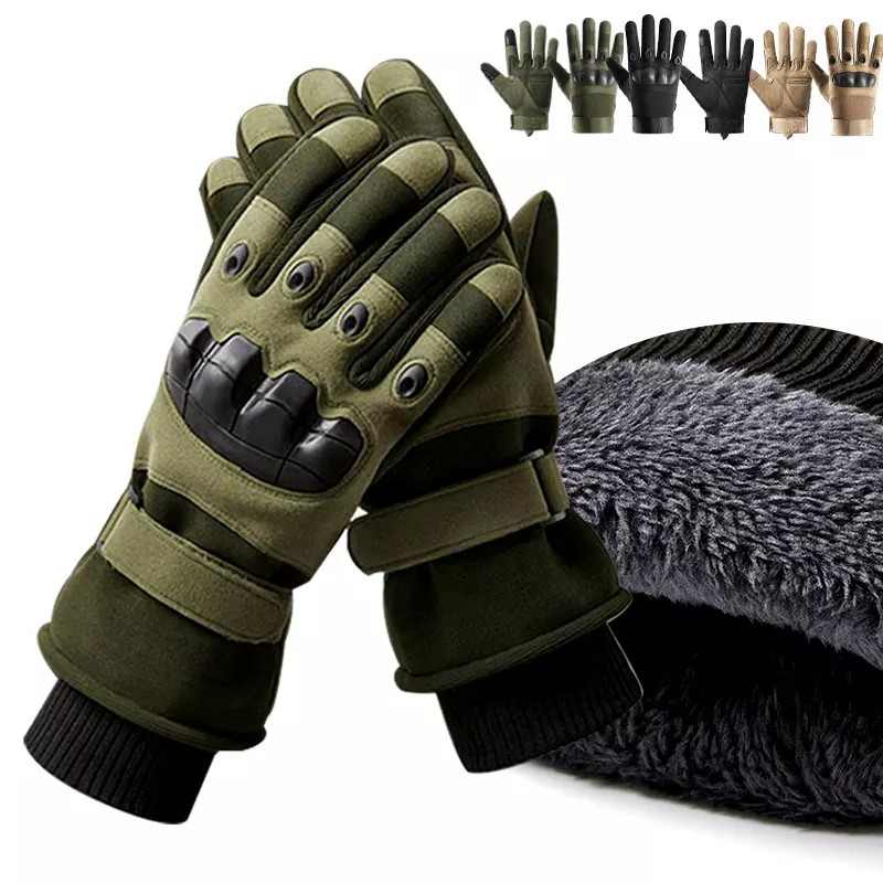 Winter cold weather warm tactical gloves soft shell protective pad full finger touch screen combat non-slip sport tactic gloves