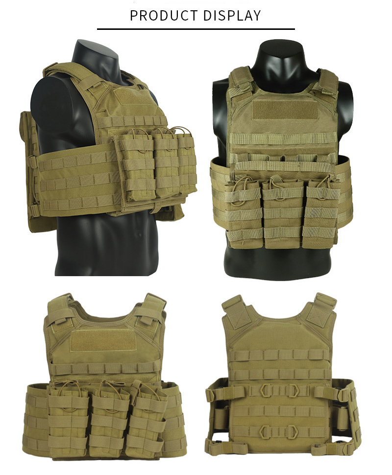 1000D Chaleco Tactico Heavy Duty Plate Carrier Combat Adjustable Lightweight Nylon Protective Tactical Vest with Molle System