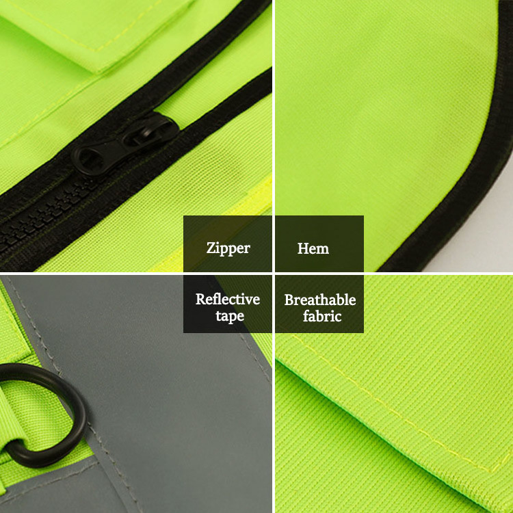 Airport safty vest reflectors blue fluorescent 4 orange strips safety vest mesh hivis reflective work safe vest for construction