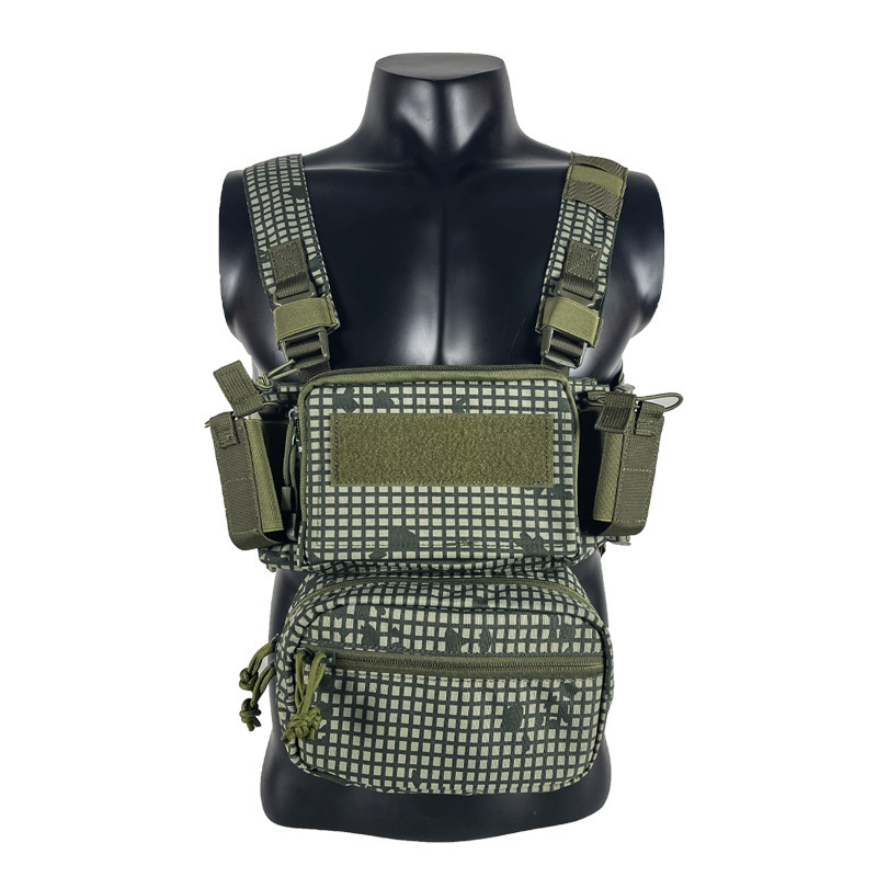 Multi-Pocket Chest Rig Bag Utility Vest Chest Bag for Hands Free Radio Front Pack Pouch Chest Pack Functional Tactical Harness