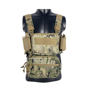 Multi-Pocket Chest Rig Bag Utility Vest Chest Bag for Hands Free Radio Front Pack Pouch Chest Pack Functional Tactical Harness