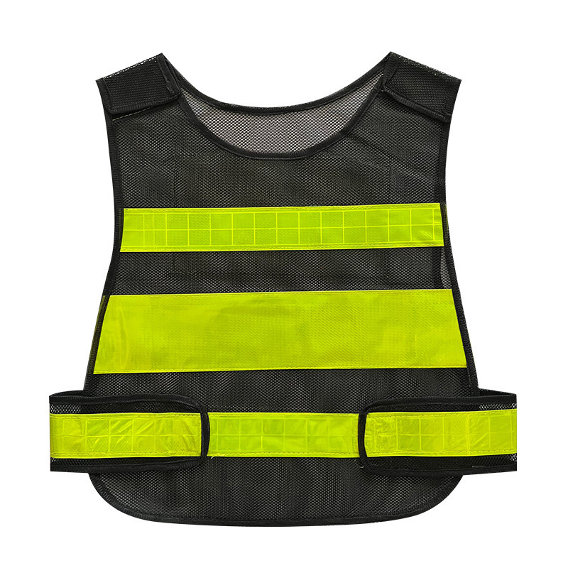 Airport safty vest reflectors blue fluorescent 4 orange strips safety vest mesh hivis reflective work safe vest for construction