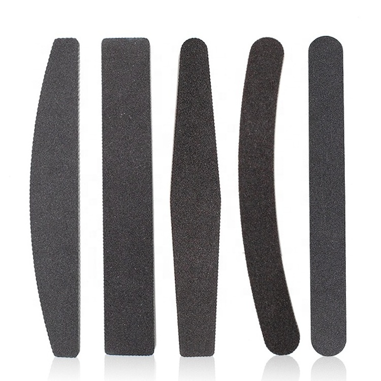 Gloway Professional Custom Logo Double-Sided Half Moon Grill Nail Buffer Black 100/100 Nail Files 80/80 100/180