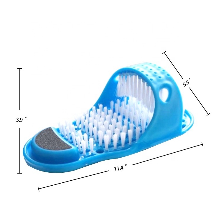 Gloway Hot Sales High Quality Pink or Blue Foot Shower Scrubber Shower Foot Brush Cleaner with Pumice Stone