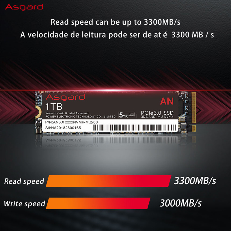 Asgard Wholesale PCIe3.0 NVMe  M.2 ssd Hard Drive 512gb M.2 ssd 1tb